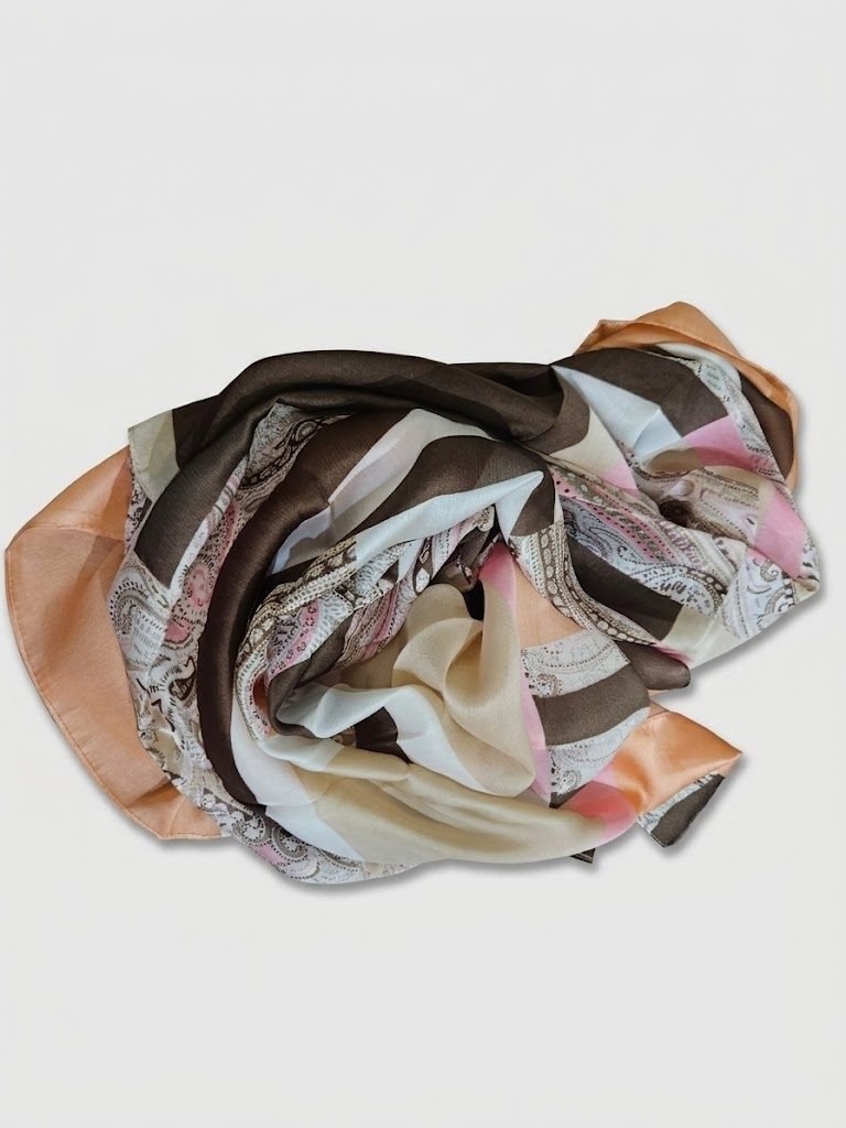 Châle Paisley Rose Pêche
