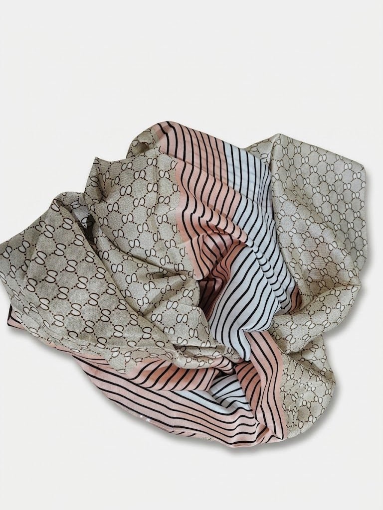 Châle Monogramme Rose Poudré
